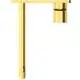 Wand-Waschtischarmatur in Brushed Gold mit eckiger Rosette und weiter Ausladung, designed von Ideal Standard.